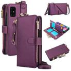 For Samsung Galaxy A71 4G Crossbody Ring Multifunctional Wallet Leather Phone Case(Dark Purple) - 1