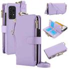 For Samsung Galaxy A72 4G / 5G Crossbody Ring Multifunctional Wallet Leather Phone Case(Purple) - 1