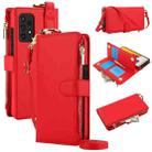 For Samsung Galaxy A52 4G / 5G Crossbody Ring Multifunctional Wallet Leather Phone Case(Red) - 1