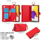 For Samsung Galaxy A52 4G / 5G Crossbody Ring Multifunctional Wallet Leather Phone Case(Red) - 2