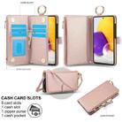 For Samsung Galaxy A52 4G / 5G Crossbody Ring Multifunctional Wallet Leather Phone Case(Rose Gold) - 2