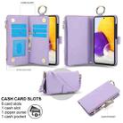 For Samsung Galaxy A53 4G / 5G Crossbody Ring Multifunctional Wallet Leather Phone Case(Purple) - 2
