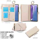 For Samsung Galaxy Note20 Crossbody Ring Multifunctional Wallet Leather Phone Case(White) - 2