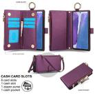 For Samsung Galaxy Note20 Crossbody Ring Multifunctional Wallet Leather Phone Case(Dark Purple) - 2