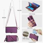 For Samsung Galaxy Note20 Crossbody Ring Multifunctional Wallet Leather Phone Case(Dark Purple) - 3