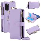 For Samsung Galaxy Note20 Crossbody Ring Multifunctional Wallet Leather Phone Case(Purple) - 1