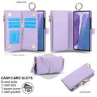 For Samsung Galaxy Note20 Crossbody Ring Multifunctional Wallet Leather Phone Case(Purple) - 2