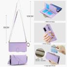 For Samsung Galaxy Note20 Crossbody Ring Multifunctional Wallet Leather Phone Case(Purple) - 3