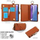 For Samsung Galaxy Note20 Crossbody Ring Multifunctional Wallet Leather Phone Case(Brown) - 2