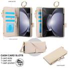 For Samsung Galaxy Z Fold6 Crossbody Ring Multifunctional Wallet Fold Leather Phone Case(White) - 2