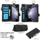 For Samsung Galaxy Z Fold6 Crossbody Ring Multifunctional Wallet Fold Leather Phone Case(Black) - 2