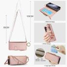 For Samsung Galaxy Z Fold6 Crossbody Ring Multifunctional Wallet Fold Leather Phone Case(Rose Gold) - 3