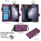 For Samsung Galaxy Z Fold6 Crossbody Ring Multifunctional Wallet Fold Leather Phone Case(Dark Purple) - 2