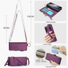 For Samsung Galaxy Z Fold6 Crossbody Ring Multifunctional Wallet Fold Leather Phone Case(Dark Purple) - 3