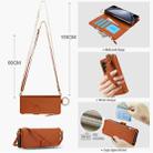 For Samsung Galaxy Z Fold6 Crossbody Ring Multifunctional Wallet Fold Leather Phone Case(Brown) - 3