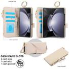 For Samsung Galaxy Z Fold5 Crossbody Ring Multifunctional Wallet Fold Leather Phone Case(White) - 2