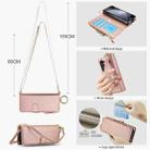 For Samsung Galaxy Z Fold5 Crossbody Ring Multifunctional Wallet Fold Leather Phone Case(Rose Gold) - 3