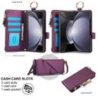 For Samsung Galaxy Z Fold5 Crossbody Ring Multifunctional Wallet Fold Leather Phone Case(Dark Purple) - 2