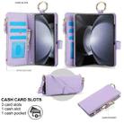 For Samsung Galaxy Z Fold5 Crossbody Ring Multifunctional Wallet Fold Leather Phone Case(Purple) - 2
