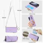 For Samsung Galaxy Z Fold5 Crossbody Ring Multifunctional Wallet Fold Leather Phone Case(Purple) - 3