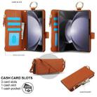 For Samsung Galaxy Z Fold5 Crossbody Ring Multifunctional Wallet Fold Leather Phone Case(Brown) - 2