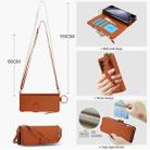 For Samsung Galaxy Z Fold5 Crossbody Ring Multifunctional Wallet Fold Leather Phone Case(Brown) - 3