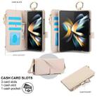 For Samsung Galaxy Z Fold4 Crossbody Ring Multifunctional Wallet Fold Leather Phone Case(White) - 2
