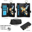 For Samsung Galaxy Z Fold4 Crossbody Ring Multifunctional Wallet Fold Leather Phone Case(Black) - 2