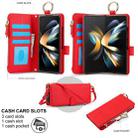 For Samsung Galaxy Z Fold4 Crossbody Ring Multifunctional Wallet Fold Leather Phone Case(Red) - 2