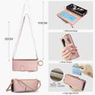 For Samsung Galaxy Z Fold4 Crossbody Ring Multifunctional Wallet Fold Leather Phone Case(Rose Gold) - 3