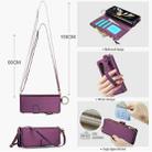 For Samsung Galaxy Z Fold4 Crossbody Ring Multifunctional Wallet Fold Leather Phone Case(Dark Purple) - 3