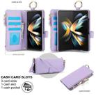 For Samsung Galaxy Z Fold3 5G Crossbody Ring Multifunctional Wallet Fold Leather Phone Case(Purple) - 2
