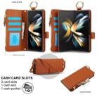 For Samsung Galaxy Z Fold3 5G Crossbody Ring Multifunctional Wallet Fold Leather Phone Case(Brown) - 2