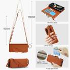 For Samsung Galaxy Z Fold3 5G Crossbody Ring Multifunctional Wallet Fold Leather Phone Case(Brown) - 3