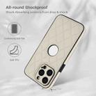 For iPhone 15 Pro Max Rhombic Leather Back Cover Phone Case(White) - 2
