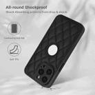 For iPhone 15 Pro Max Rhombic Leather Back Cover Phone Case(Black) - 2