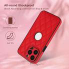 For iPhone 15 Pro Max Rhombic Leather Back Cover Phone Case(Red) - 2