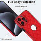 For iPhone 15 Pro Max Rhombic Leather Back Cover Phone Case(Red) - 3