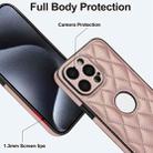 For iPhone 15 Pro Max Rhombic Leather Back Cover Phone Case(Rose Gold) - 3