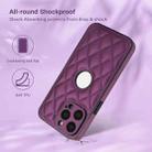 For iPhone 15 Pro Max Rhombic Leather Back Cover Phone Case(Dark Purple) - 2