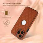 For iPhone 15 Pro Max Rhombic Leather Back Cover Phone Case(Brown) - 2