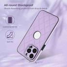 For iPhone 15 Pro Rhombic Leather Back Cover Phone Case(Purple) - 2