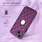 For iPhone 15 Rhombic Leather Back Cover Phone Case(Dark Purple) - 2