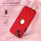 For iPhone 14 Plus Rhombic Leather Back Cover Phone Case(Red) - 2