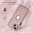 For iPhone 14 Plus Rhombic Leather Back Cover Phone Case(Rose Gold) - 2