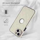 For iPhone 14 Rhombic Leather Back Cover Phone Case(White) - 2