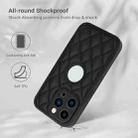 For iPhone 14 Pro Rhombic Leather Back Cover Phone Case(Black) - 2