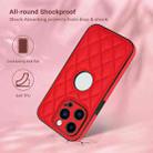 For iPhone 14 Pro Rhombic Leather Back Cover Phone Case(Red) - 2