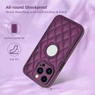 For iPhone 14 Pro Rhombic Leather Back Cover Phone Case(Dark Purple) - 2