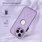 For iPhone 14 Pro Max Rhombic Leather Back Cover Phone Case(Purple) - 2